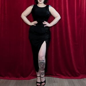 Calvin Klein maxi dress with sequin panel detail and side slit - size 4